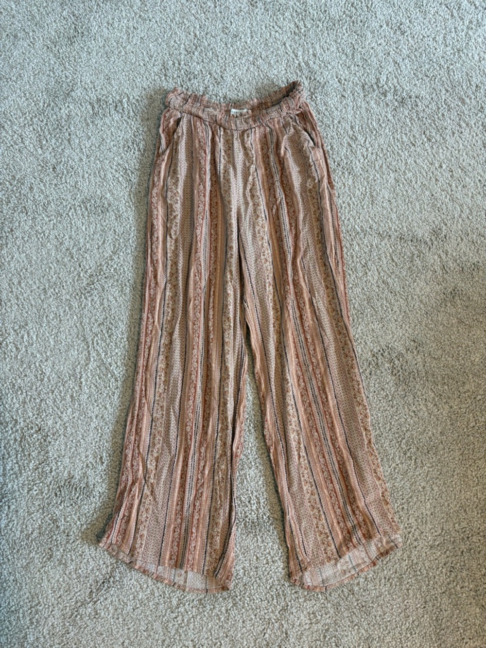 Paper Crane Wide-Leg Pants Arty Bold Print Boho Festival 90s Style Women's XS